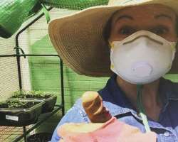 She has planted a garden which is basically a clear tent with plants in it. She enjoys planting and gardening stuff.